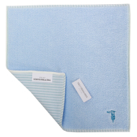 TRUSSARDI 素面棉質方巾(粉藍色)