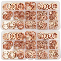 Hot NMHV RTG 511: Set of 200 copper gaskets (combination), copper flat gasket box, sealing copper ga