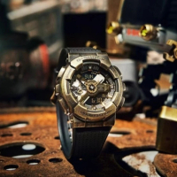 【CASIO 卡西歐】G-SHOCK 蒸氣龐克 銅色質感 金屬錶殼 人氣雙顯(GM-110VG-1A9)