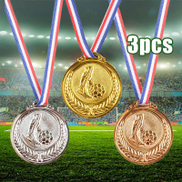 Murah Grosir Medali Peringatan Desain Piala Sepak Bola Warna Gold Silver Bronze 3pcs