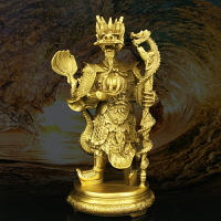 純黃銅龍王爺神像東海龍王銅像家居客廳供奉佛像風水工藝品裝飾品
