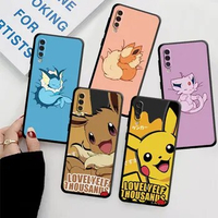 Phone Black Cover For Samsung Galaxy A30s A50 A03 A02s A04s A10 M33 M23 A20s A05 Silicone A01 Cover Pokemon Flareon Jolten Sleep