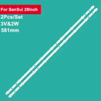 2pcs/set 3V 581mm 100% new Led Backlight Strip for SanSui 28inch 9leds TV repair accessories