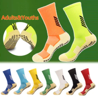 High Quality Anti Slip Soccer Socks Adults Kids Sport Towel Bottom Cotton Mid Tube Non Slip Football Hockey Baseball Grip Sock