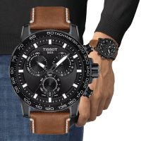 TISSOT天梭 官方授權 SUPERSPORT三眼計時腕錶 母親節 禮物 45.5mm/T1256173605101