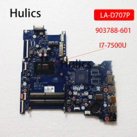 Hulics Used FOR HP Notebook 15-AY 15-AC Series Laptop Motherboard 903788-601 903788-501 903788-001 LA-D707P SR2ZV I7-7500U