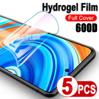 5pcs Full Cover Hydrogel Film For Xiaomi Redmi Note 9S 9 Pro Max 9Pro For Note9Pro Note9S Note9 Water Gel Screen Protector 600D