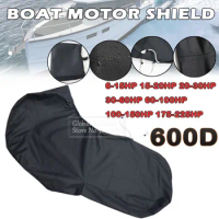 600D Boat Full Outboard Engine Motor Cover Protection Black For 6-225HP Motor Waterproof Anti-scratch Sunsh ade Dust-proof
