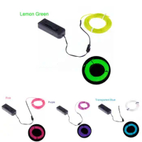 1m-5m LED Light Up EL Wire Strip Tube Flexible Neon Light Glow LED EL Wire Strip With Controller Car Dance Party Decoration