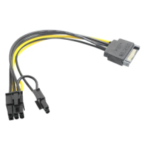 15Pin SATA Male to 8Pin(6+2) PCI-E Power Supply Cable SATA Cable 15-Pin to 8 Pin Cable 18AWG Wire for Graphic Card(1Pcs)
