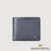 【BRAUN BUFFEL 德國小金牛】台灣總代理 波索-A 4卡零錢袋皮夾-藍色(BF519-315-NY)