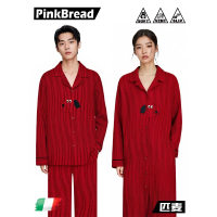 PinkBread [Curly Puppy] Couple Style Nightdress Zodiac Year Red Pajamas Plus Size Pajamas