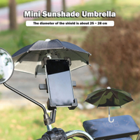 Mini Motorcycle Phone Holder Umbrella Phone Sun Shade Parasol Motorcycle Phone Holder Protector Rainproof Waterproof