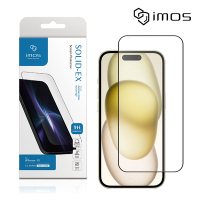 iMos iPhone 15 6.1吋 9H康寧滿版黑邊玻璃螢幕保護貼(AGbc)