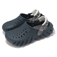 【Crocs】洞洞鞋 Echo Clog 男鞋 女鞋 暗藍色 波波克駱格 休閒鞋 涼拖鞋 卡駱馳(20793748I)
