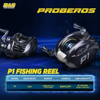 PROBEROS Reel BC 5+1BB Gear Ratio 7.2:1 Bahan Logam Handle Kiri RP010 Handle Kiri