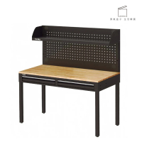 【TANKO 天鋼】WET-4102W4 雙抽屜多功能桌 黑 120x62.5 cm(工業風桌子 原木桌 書桌 耐用桌 辦公桌)
