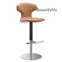 Chair Household Minimalist Lifting Bar Chair High Stool Swivel Chair Designer Model Light Luxury Bar Stool