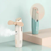Cooler Small Cooling Fan with Power Bank USB Rechargeable Hydrating Spray Mist Mini Nano Spray Fan Face Steamer Fan Humidifier
