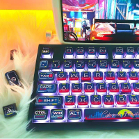 Keycap Mờ, Phong Cách Cyberpunk, Chuyên Gia, Chuyên Gia ASA, Chất Liệu PBT, Truyền Ánh Sáng Bốn Mặt,