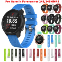 20mm Colorful Strap For Garmin Forerunner 245 245m 645 Music Vivomove 3 HR Sport Silicone Smart Watchband Bracelet