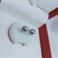 Giwang Dewi mutiara air laut asli warna abu silver rangka perak cocok untuk menambah koleksi perhias