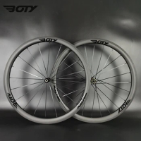 BOTY 700C bike carbon wheelset 38mm depth 23/25mm width clincher/Tubeless/Tubular Road bicycle wheels with 3k matte finish