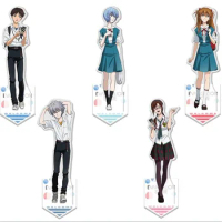 Anime EVA Ayanami Rei Asuka Ikari Shinji School uniform Acrylic Stand Figure Cosplay Model Plate Collection Desktop Decor