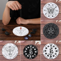 Hot Slice Wooden Pendulum Board with Stars Sun and Moon for Divination Message Carven Metaphysical Altar Decoration Altar Supply