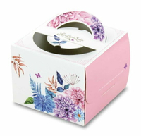 【零售量】手提蛋糕盒.愛在春天.粉紅色 8 號/50個