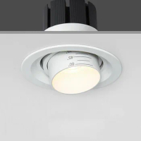 Zoom embedded dimmable recessed downlight 15-60 degrees COB 7W 12W 15W 20W Spotlight Background wall LED indoor lighting