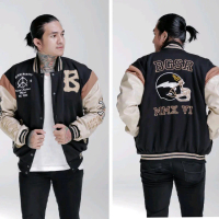 Jaket Pria Distro Terbaru M L XL XXL Jacket Varsity Baseball Bone BGSR Original Full Bordir / Jaket