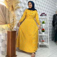 Gamis bahan poxy salur wanita