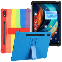 For Lenovo Tab P12 Pro TB-Q706F Funda Xiaoxin Pad Pro 2021 12.6" Tablet Soft Silicone Shockproof Cover Case with Rear Kickstand