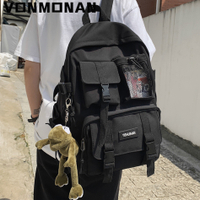 2021 Women School Backpack Black Nylon Bagpack Female Anti Theft Rucksack Casual Lady Travel Bag Korean Back Pack Mochila
