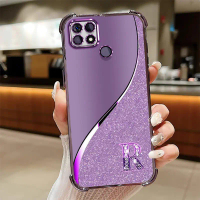 Suitable for[realme C33,Realme C25Y]phone case TPU Anti-drop Anti-slip Purple lucky letter Anti-fing