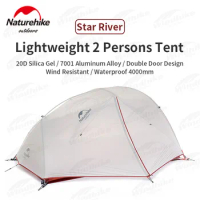 Naturehike Star River Camping Tent Outdoor Hiking Ultralight Portable 2 Person Tent 20D Silicone 4 Season Tents With Free Mat