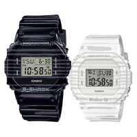 【CASIO 卡西歐】G-SHOCK&amp;BABY-G 電子情人依偎斑馬對錶(SLV-19B-1)