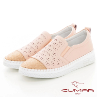 【CUMAR】排鑽鏤空休閒鞋(粉紅色)