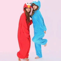 New Arrival Elmo Cookie Monster Cosplay Halloween Fancy Costume Wholesale Adult Onesie