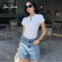 TOP Aaa Jeans - Quần short jean nữ ngắn lưng cao regular fit