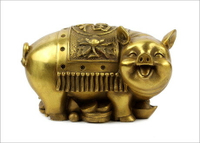 純銅豬擺件一對招財福運金豬風水家居裝飾品擺設生肖豬工藝品擺件