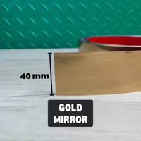 List Plat Strip Sticker Mirror & Gold Mirror 5 Meter Stainless Steel Roll 40mm Gold Mirror