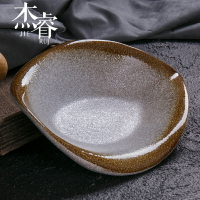 日式創意陶瓷餐具海鮮刺身盤餐盤菜盤子沙拉碗 粗陶藝術餐具花器