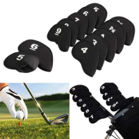 10Pcs Portable Golf Club Iron Head Covers Protector Golfs Head Cover Set Headcover Protector Golf Supplies