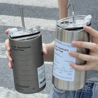 Stainless Steel Cangkir Tumbler Kopi Cup Stainless Steel Portabel Botol Minum Aesthetic Termos Porta