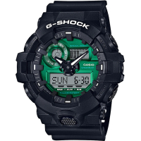 【CASIO 卡西歐】G-SHOCK 炫光綠色電子錶(GA-700MG-1A)