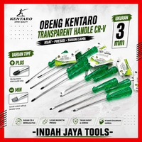 KENTARO Obeng Setting Transparant 3 mm x 3 4 5 6 8 Inch PLUS MIN Panjang - Screwdriver Handle CRV Ph