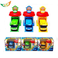 One piece Korean Cute Cartoons garage toy bus model plastic baby araba oyuncak mini tayo car for kids Christmas gift