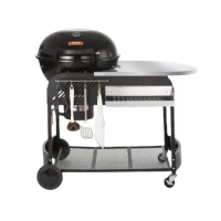 Charcoal Kettle Grill Cart with Side Table Outdoor Grill Stand Protable Prep Table for Picnic, Patio Backyard Cooking